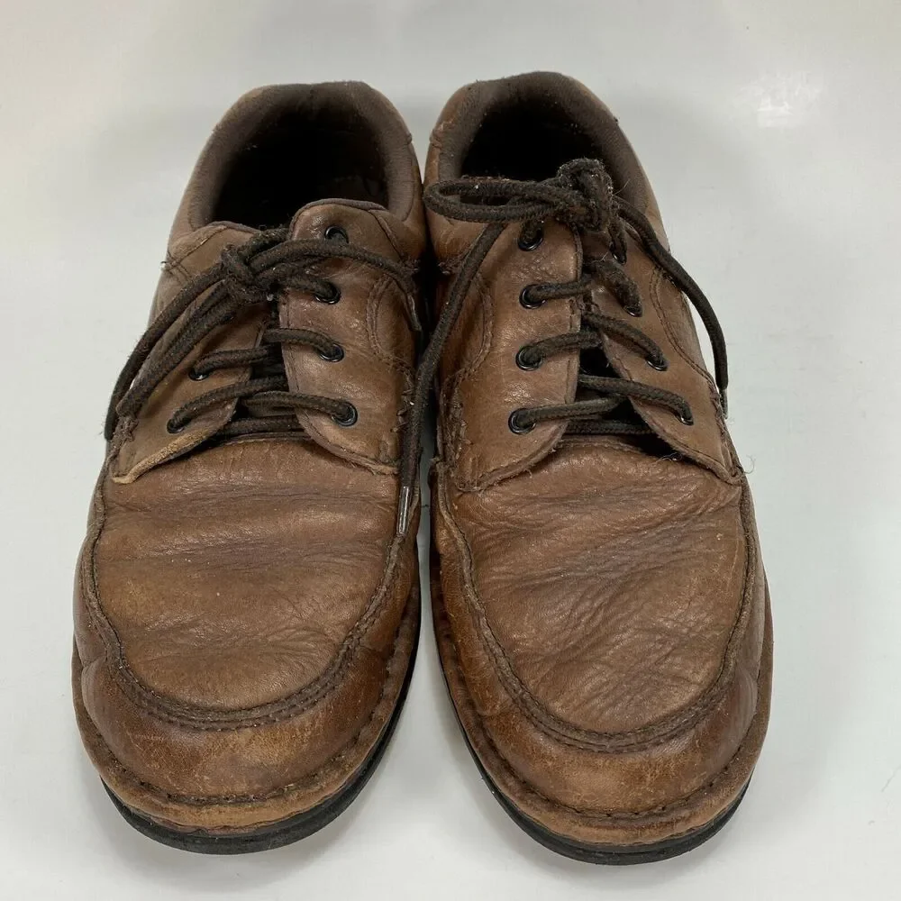 Dr, Scholls Men's Brown Leather Victory Shoes Massaging Gel Insoles Ties 10.5 W